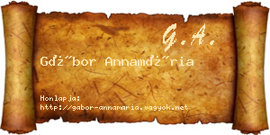 Gábor Annamária névjegykártya